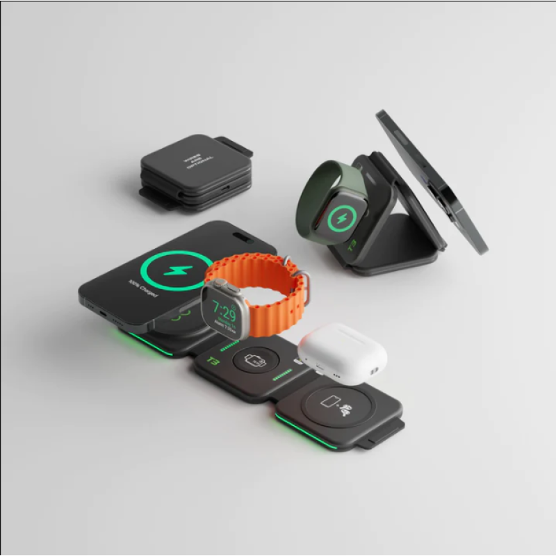 T3: 3-in-1 Wireless Charging Station 